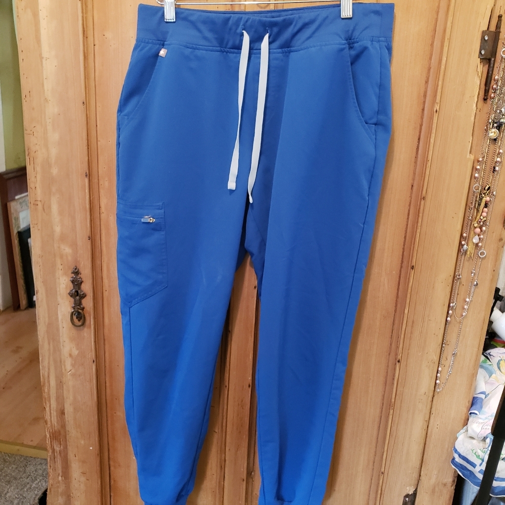 Figs Women's Size L Blue Zamora Jogger Scrubs Pants 2 pair - Picture 2 of 8